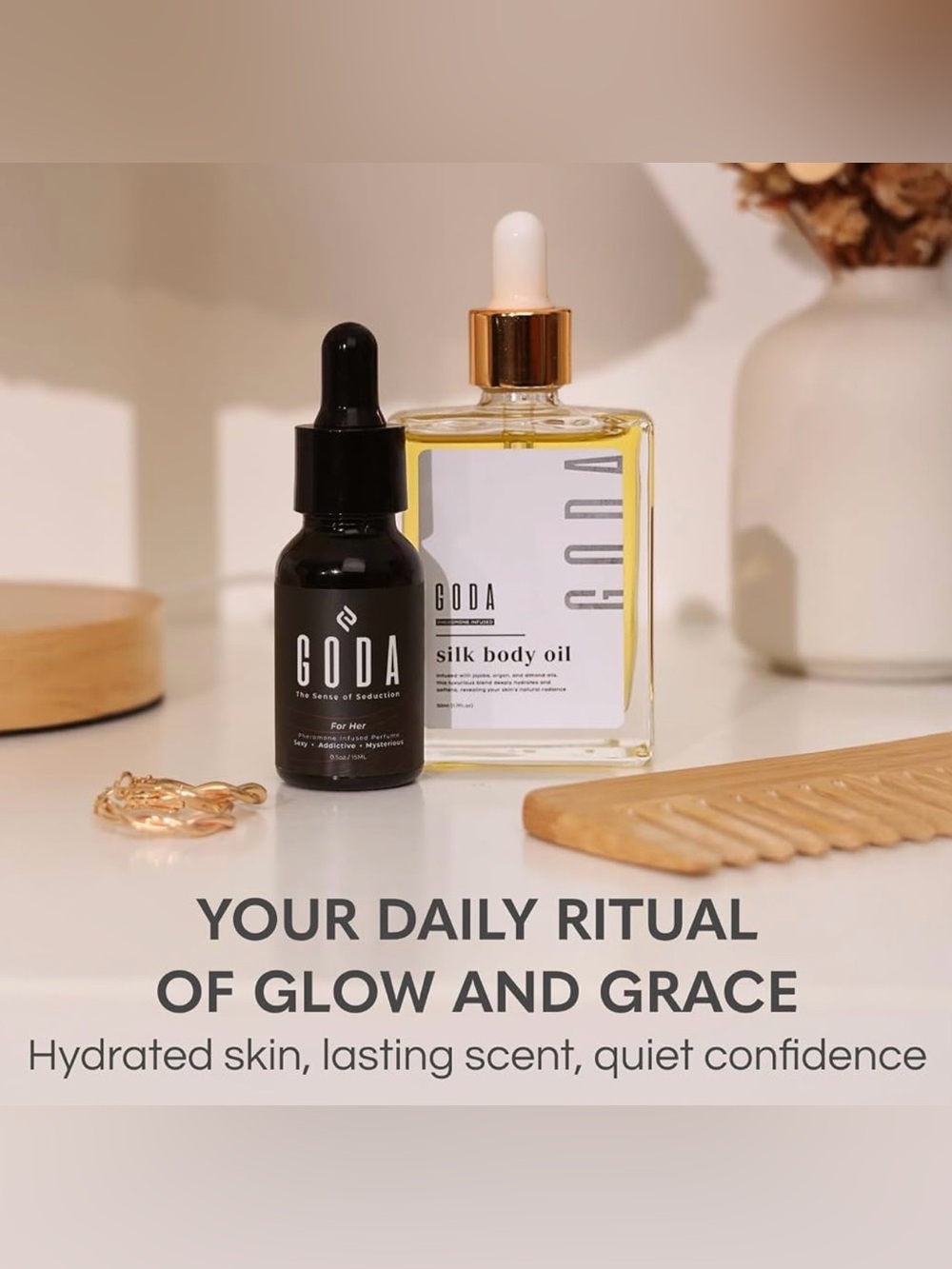 GODA Gift Set: Silk Body Oil and For Her Fragrance Oil - Picture 2 of 7